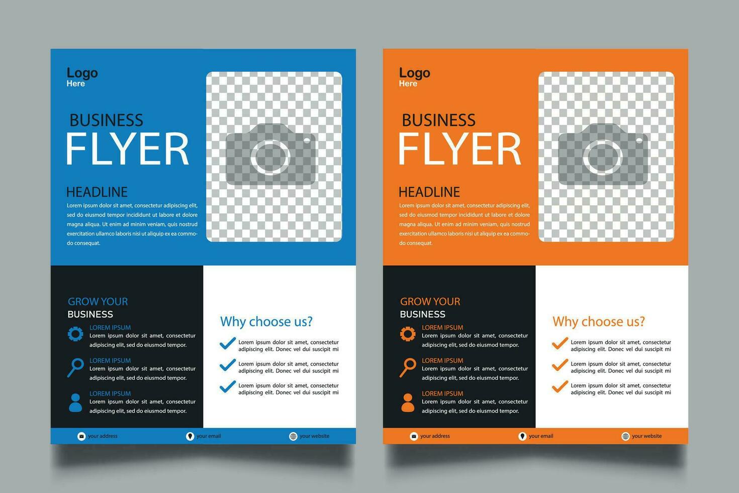 stationary flyer design. flyer magazine, infographics leaflet design. corporate stationary real estate agency social media report design. vector