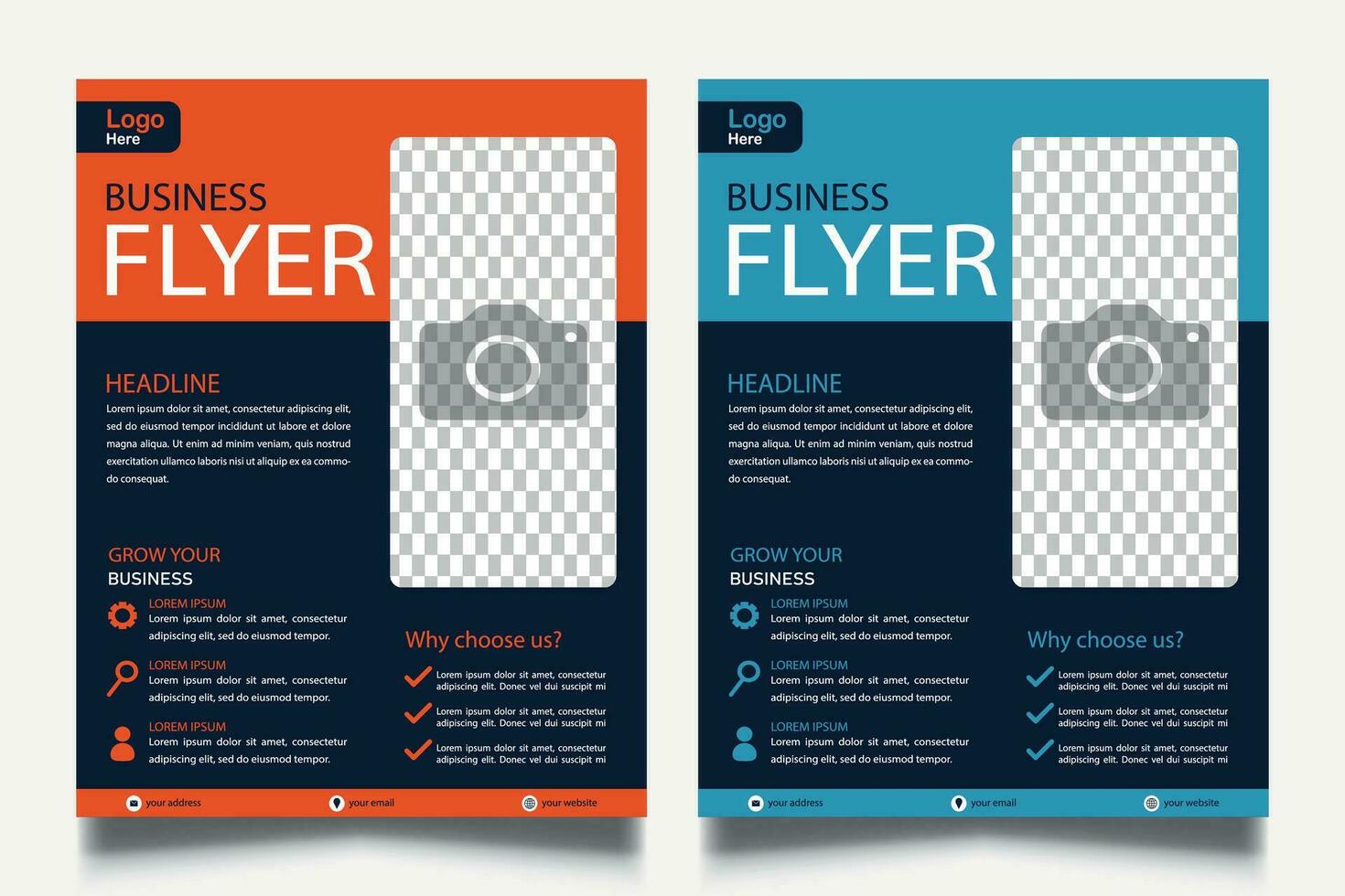 stationary flyer design. flyer magazine, infographics leaflet design. corporate stationary real estate agency social media report design. vector
