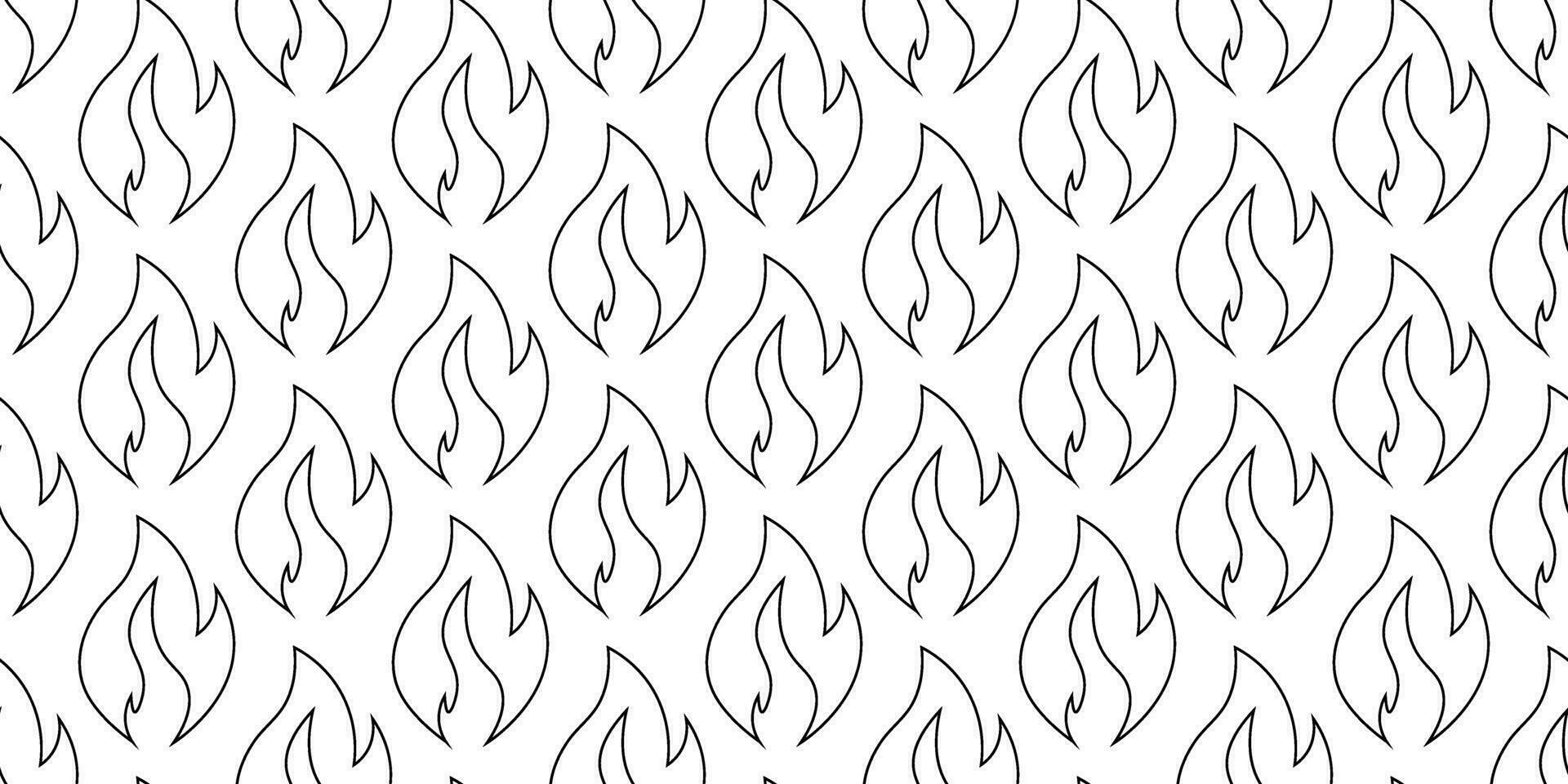outline Flame fire seamless pattern vector