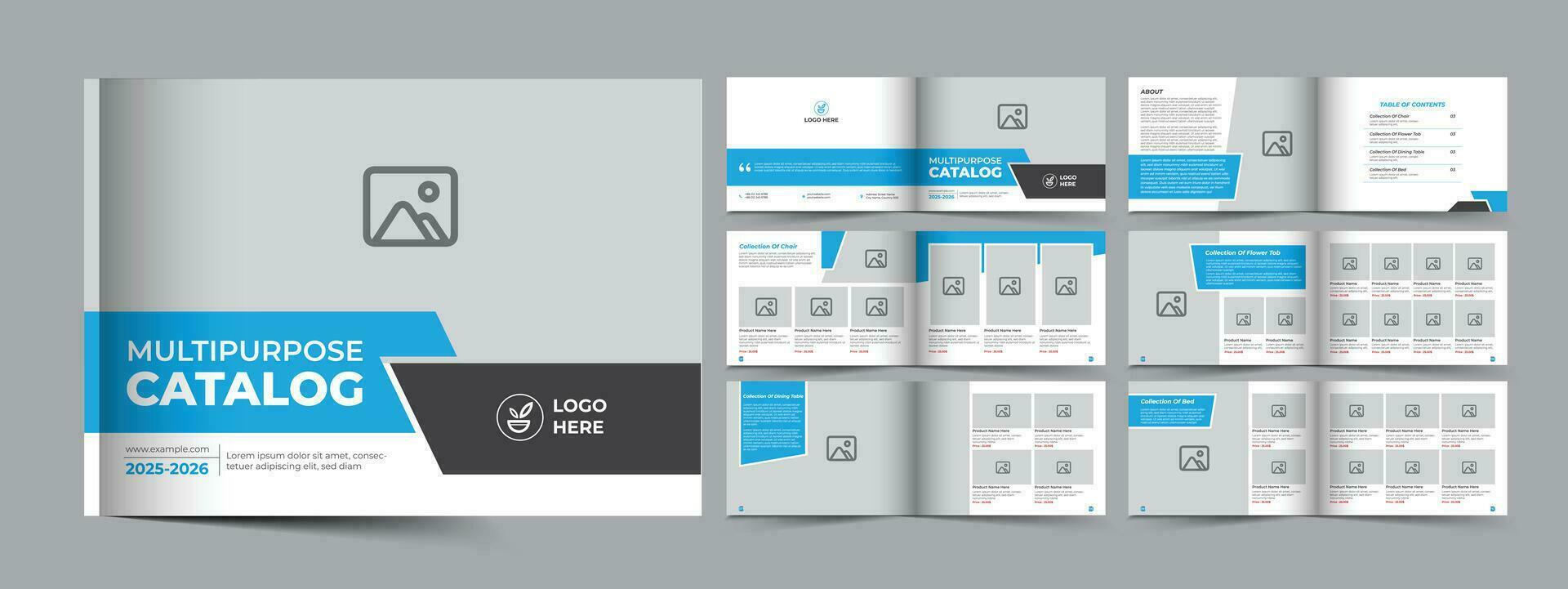 Vector landscape catalog or catalogue template