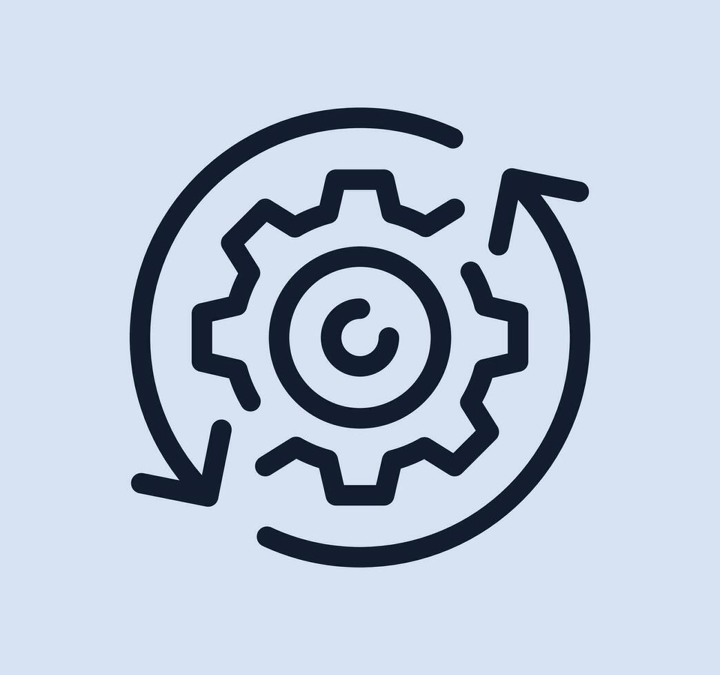 Gear wheel related icon outline and linear vector. vector