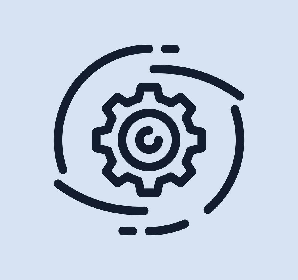 Gear wheel related icon outline and linear vector. vector