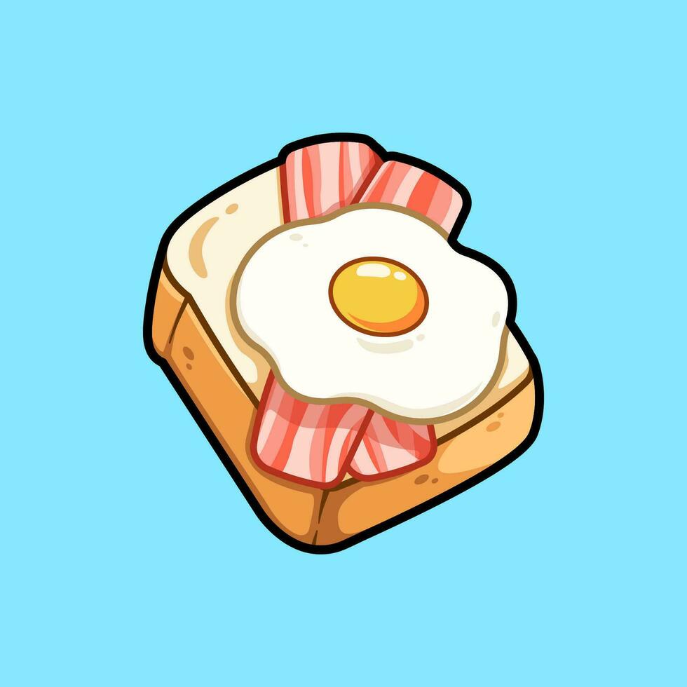 sandwich egg and bacon. Suitable for decoration, sticker, icon and other. vector