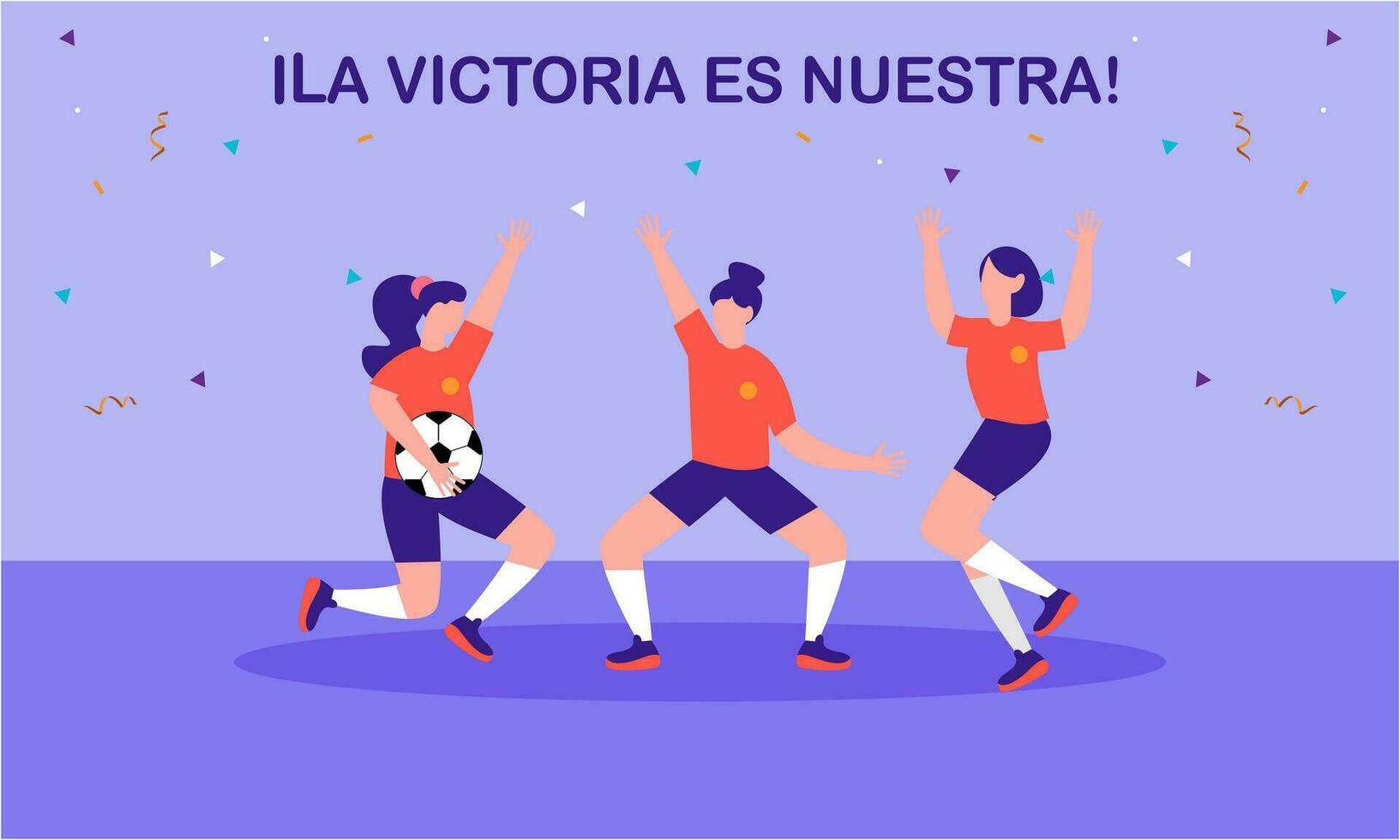 Victory for the Spanish women s national football team vector