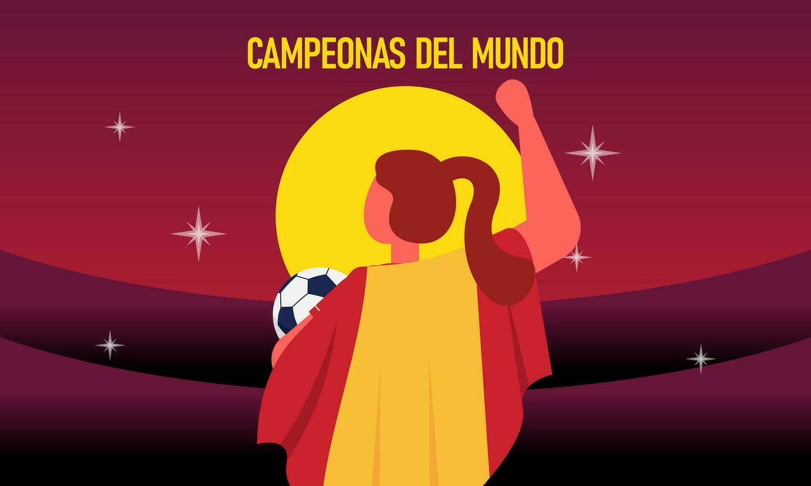 Victory for the Spanish women s national football team vector