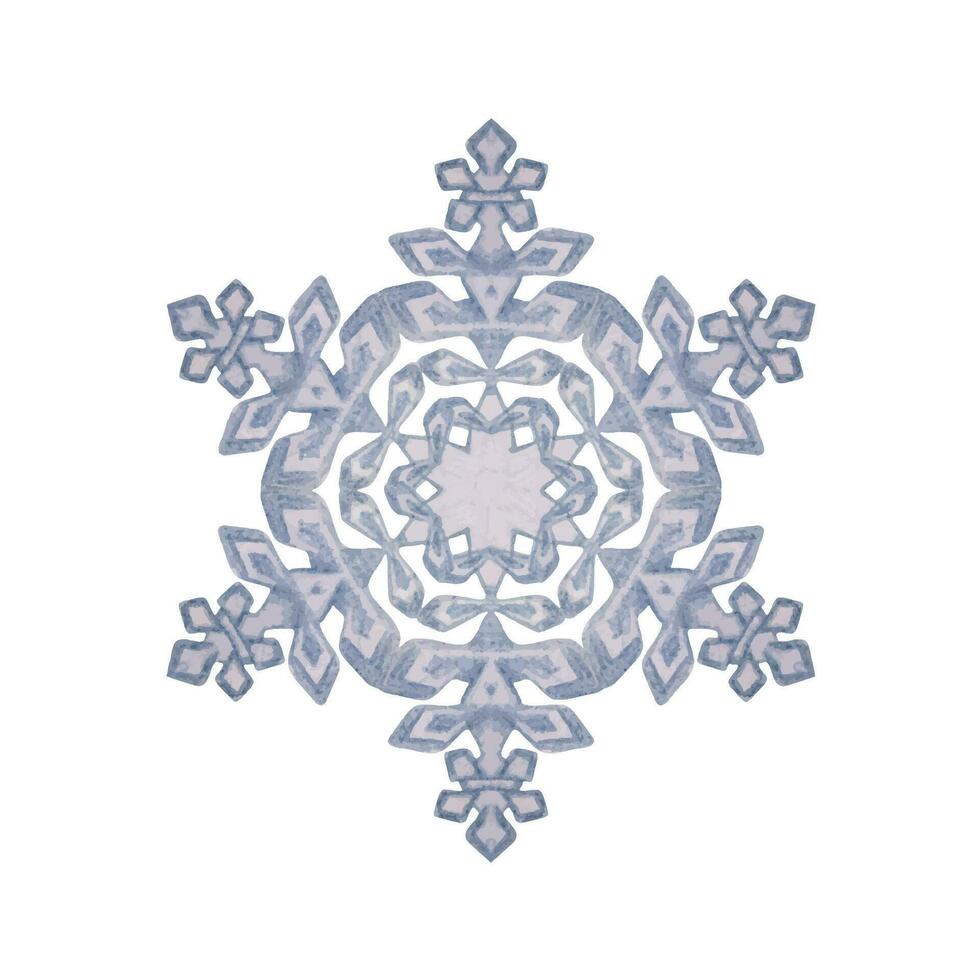 Silver snowflake isolated on a transparent Vector Image