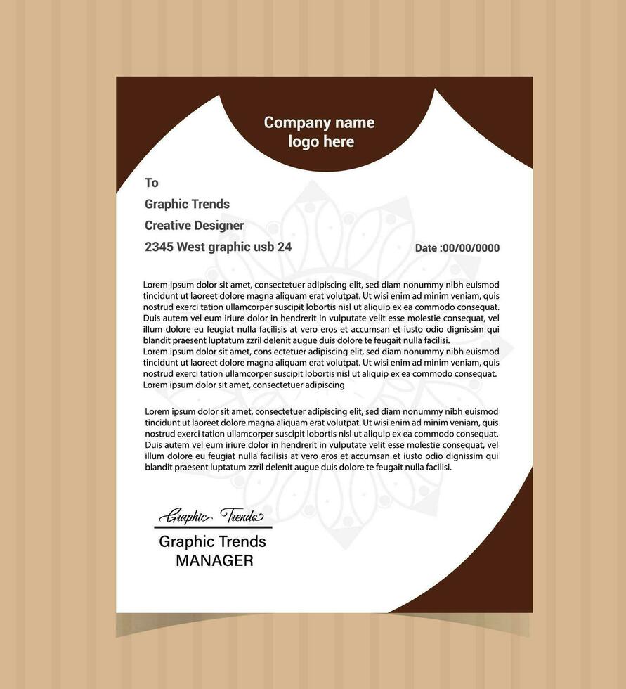 Professional Business Letterhead Template Design vector