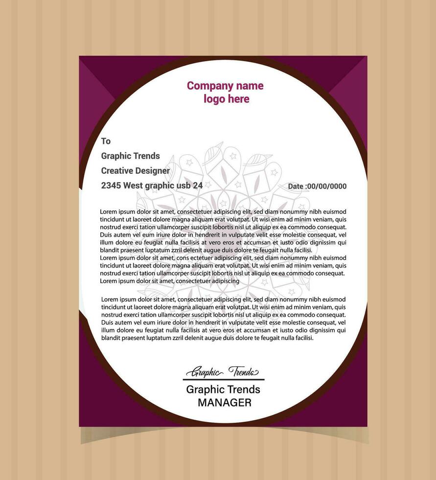 Professional Business Letterhead Template Design vector
