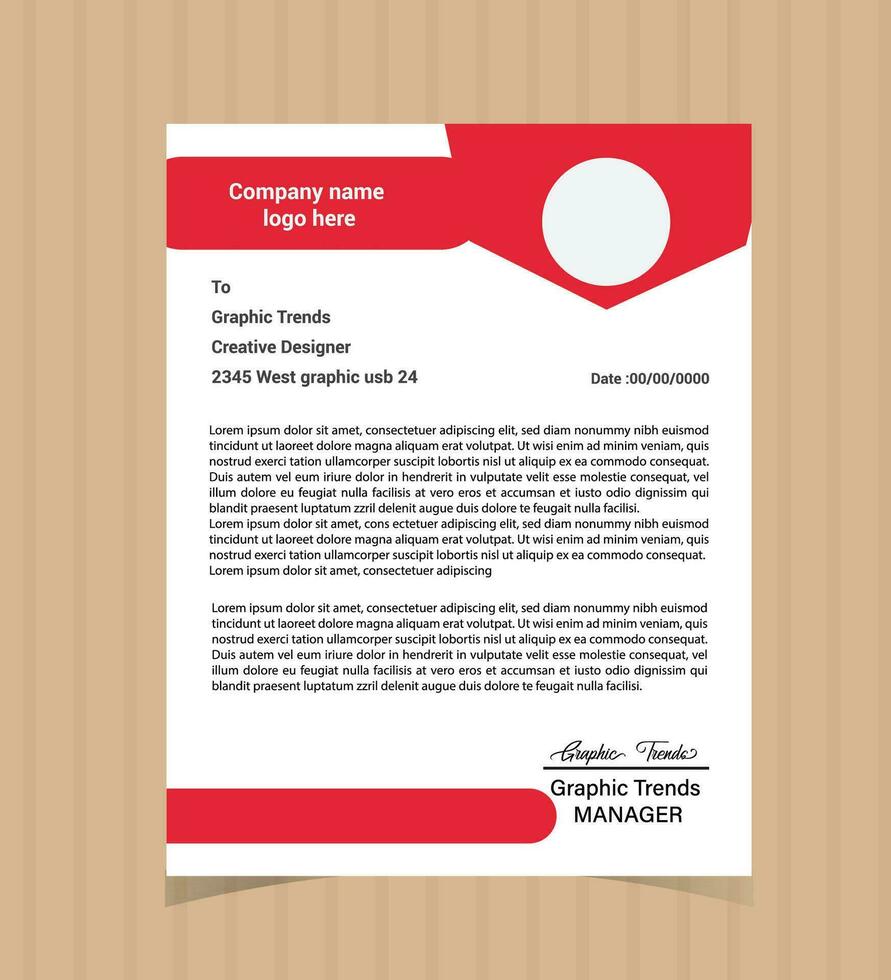 Professional Business Letterhead Template Design vector