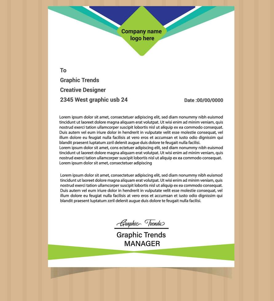 Professional Business Letterhead Template Design vector