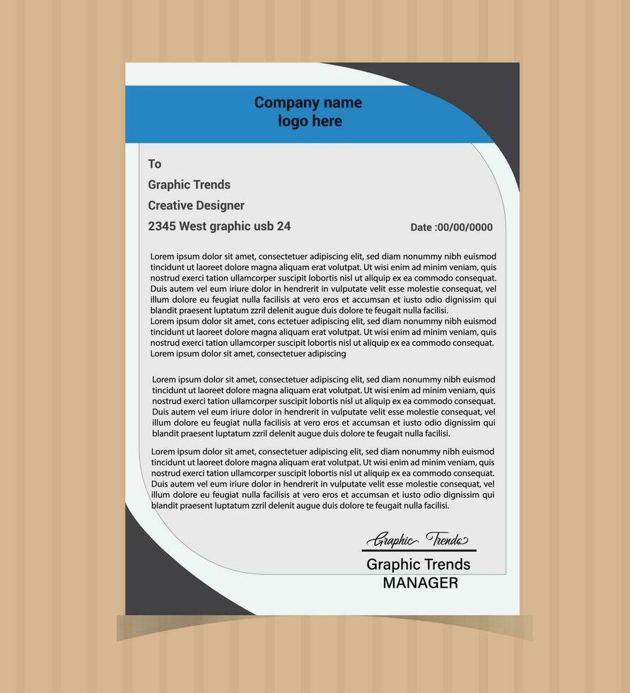 Professional Business Letterhead Template Design vector