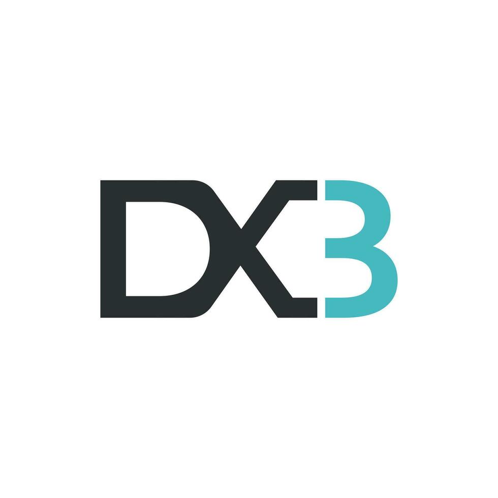 DXB letter logo design on white background vector