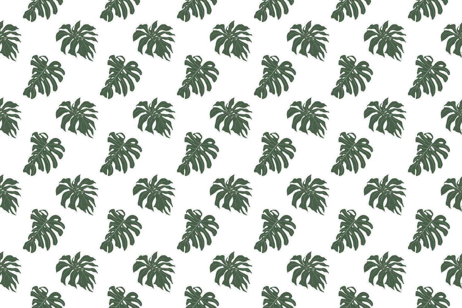 Monstella leave with flower as seamless pattern background vector