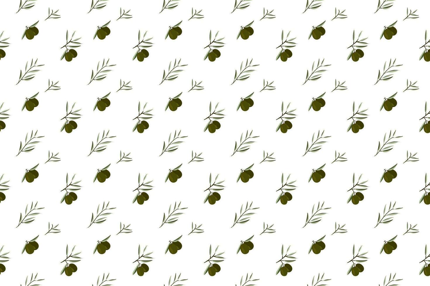 Olive bouquet with green leaf as seamless pattern background vector