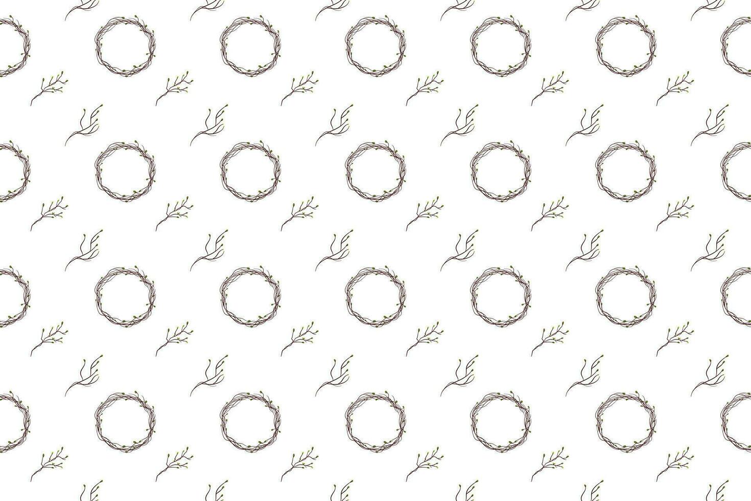 Bouquet of dry branches with squirrel as seamless pattern background vector
