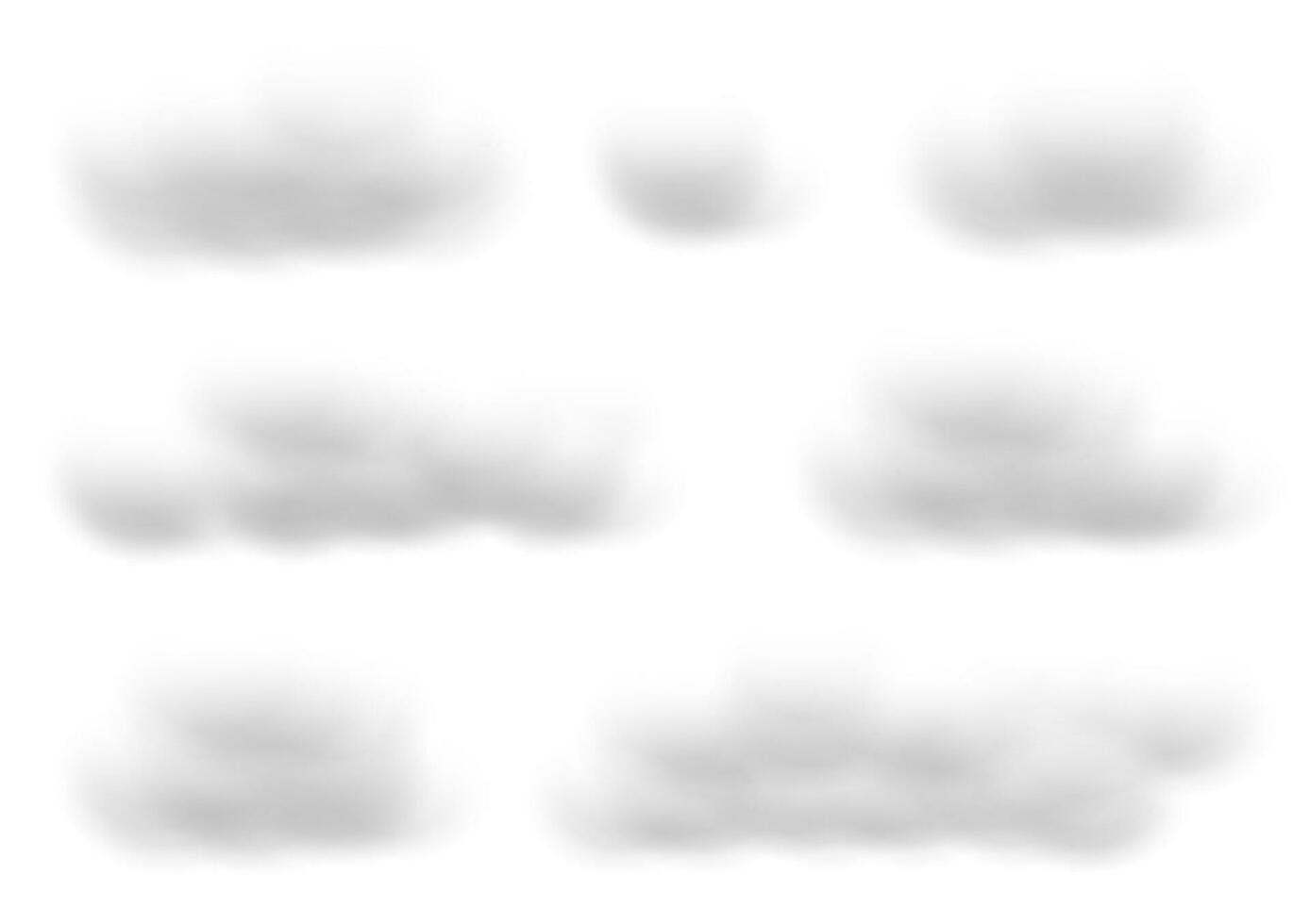 set of fluffly cloud shape on background vector