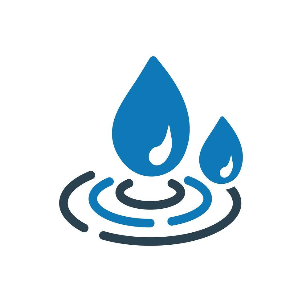 Drops of water with ripple icon vector