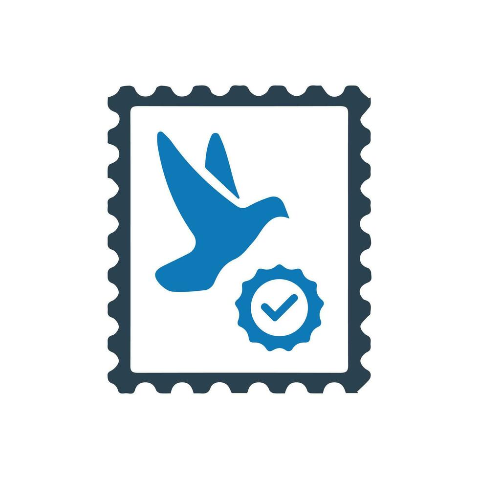 icono de sello postal vector