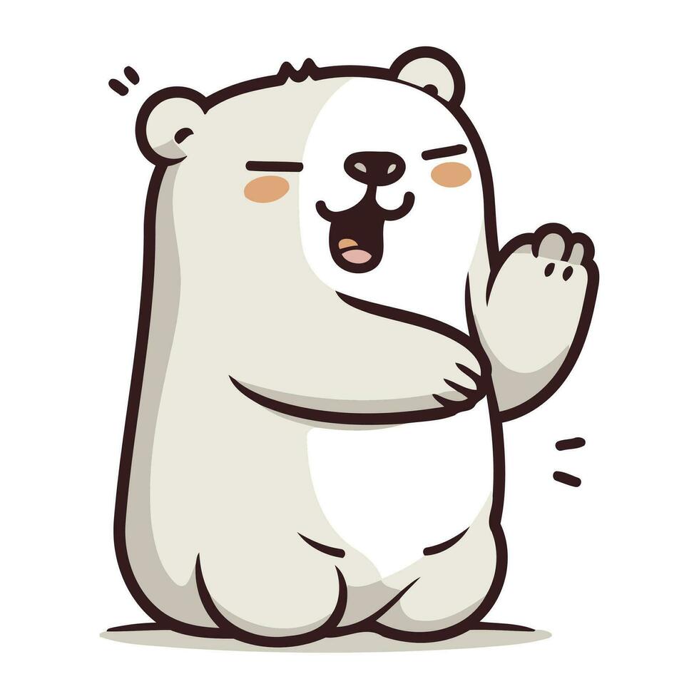 polar oso llorando dibujos animados vector ilustración
