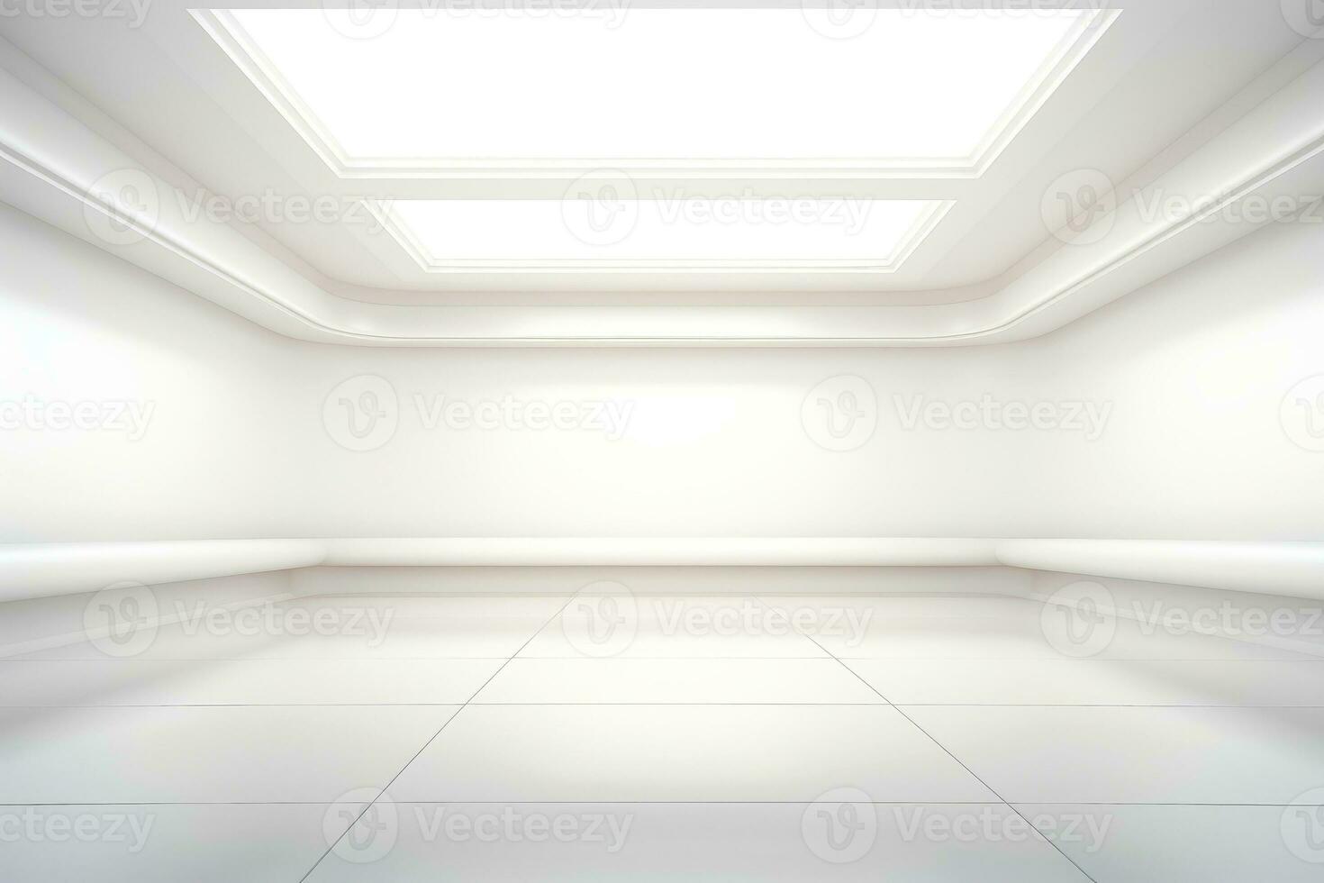 Abstract futuristic architecture background, Minimal technology white backdrop, Generative AI photo