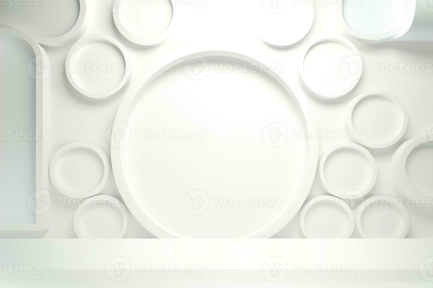 Abstract futuristic architecture background, Minimal technology white backdrop, Generative AI photo