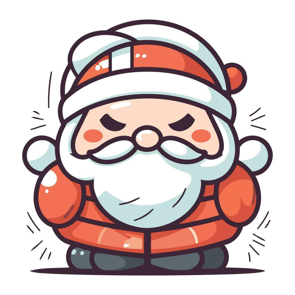 linda dibujos animados Papa Noel noel alegre Navidad y contento nuevo año. vector