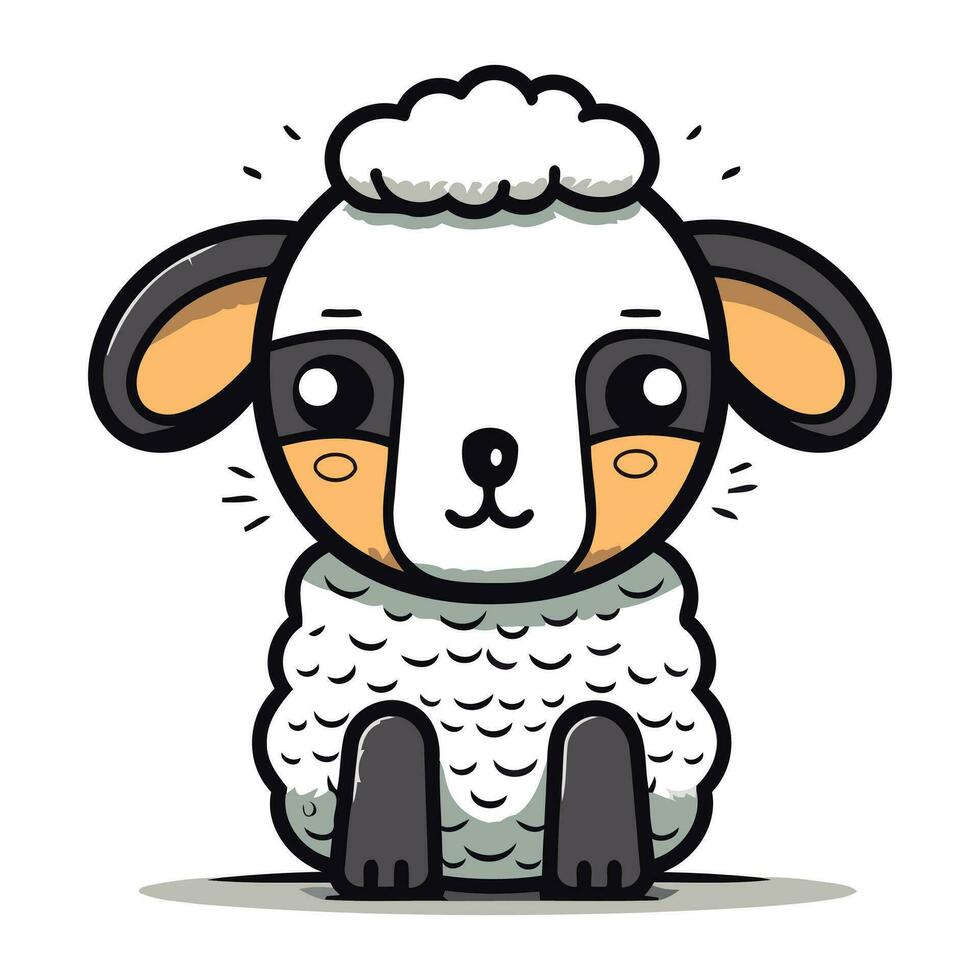 linda oveja dibujos animados mascota personaje. vector ilustración.