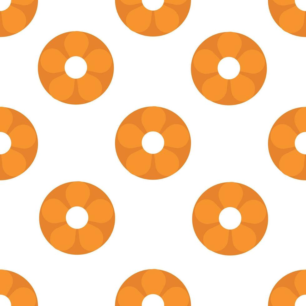 Seamless pattern with cartoon orange flowers, for fabric prints, textiles, gift wrapping paper. colorful vector for children, flat style