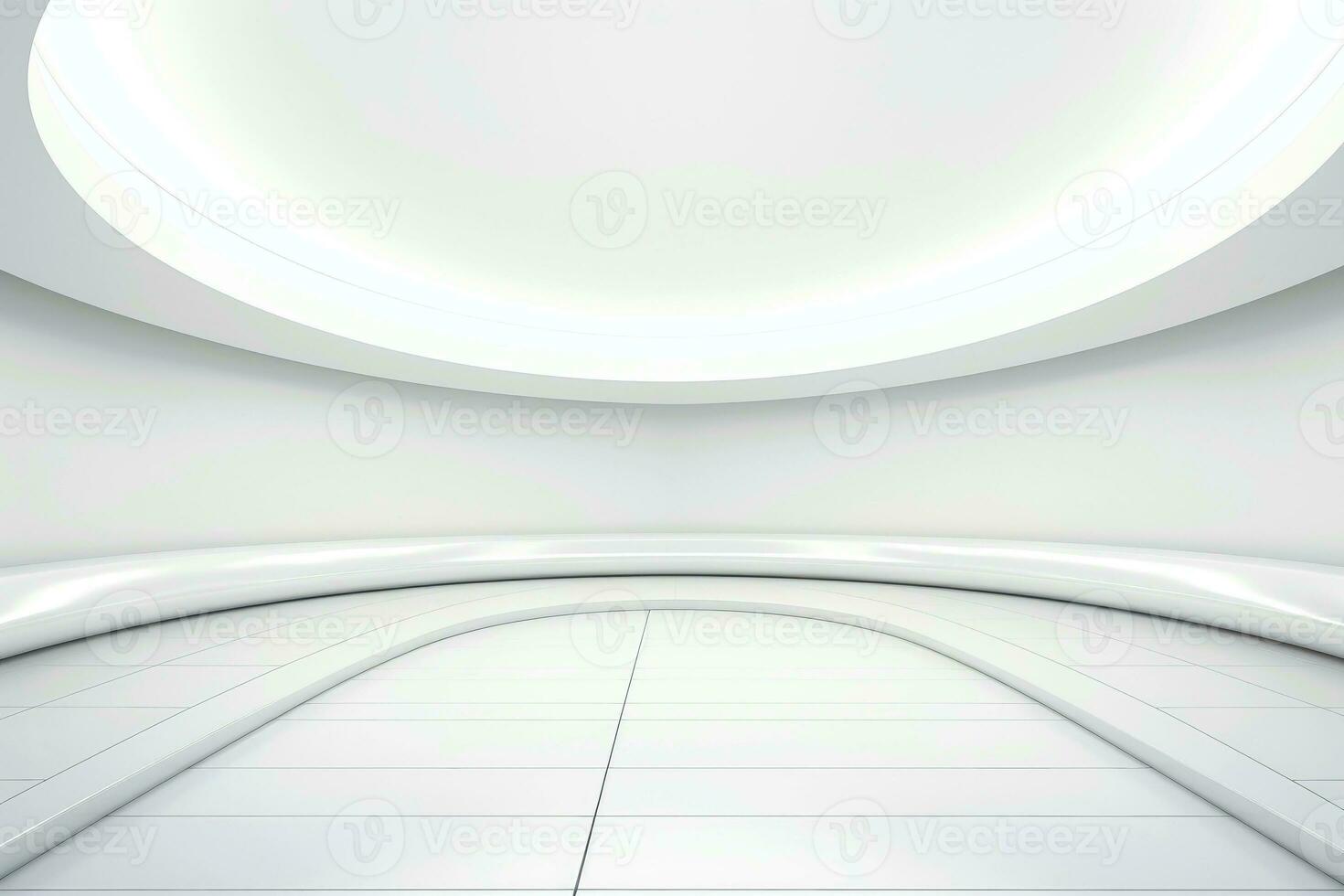 Abstract futuristic architecture background, Minimal technology white backdrop, Generative AI photo