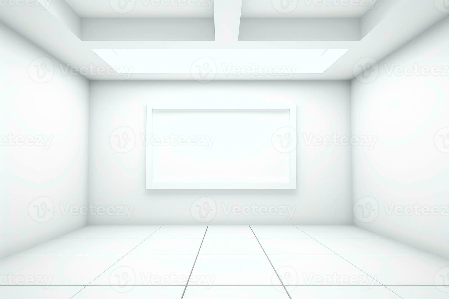 Abstract futuristic architecture background, Minimal technology white backdrop, Generative AI photo