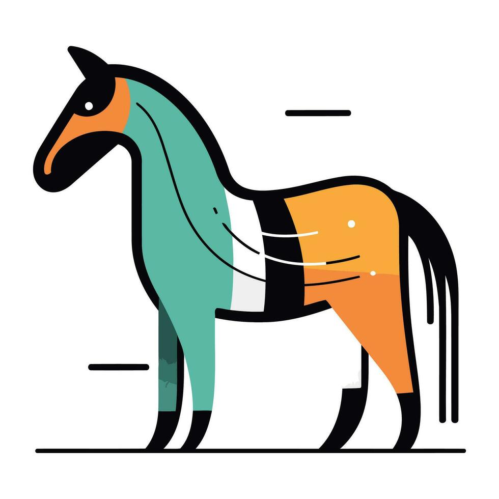 caballo vector ilustración. plano diseño estilo. aislado en blanco antecedentes.