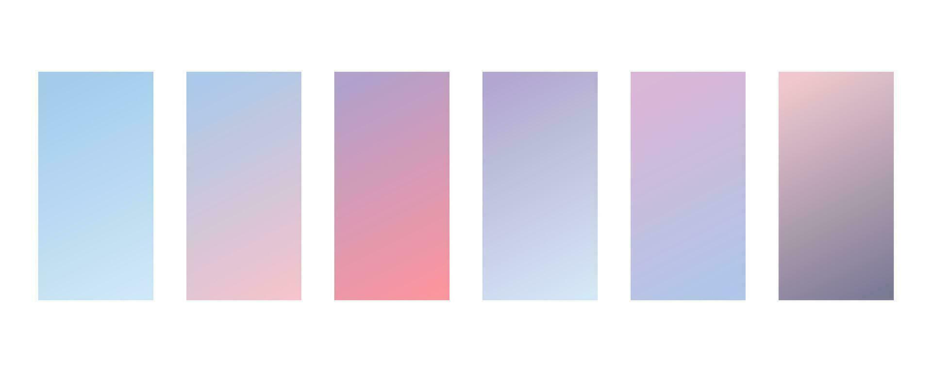 Pastel gradient backgrounds. Winter light blue and purple sky. Abstract soft vector designs.