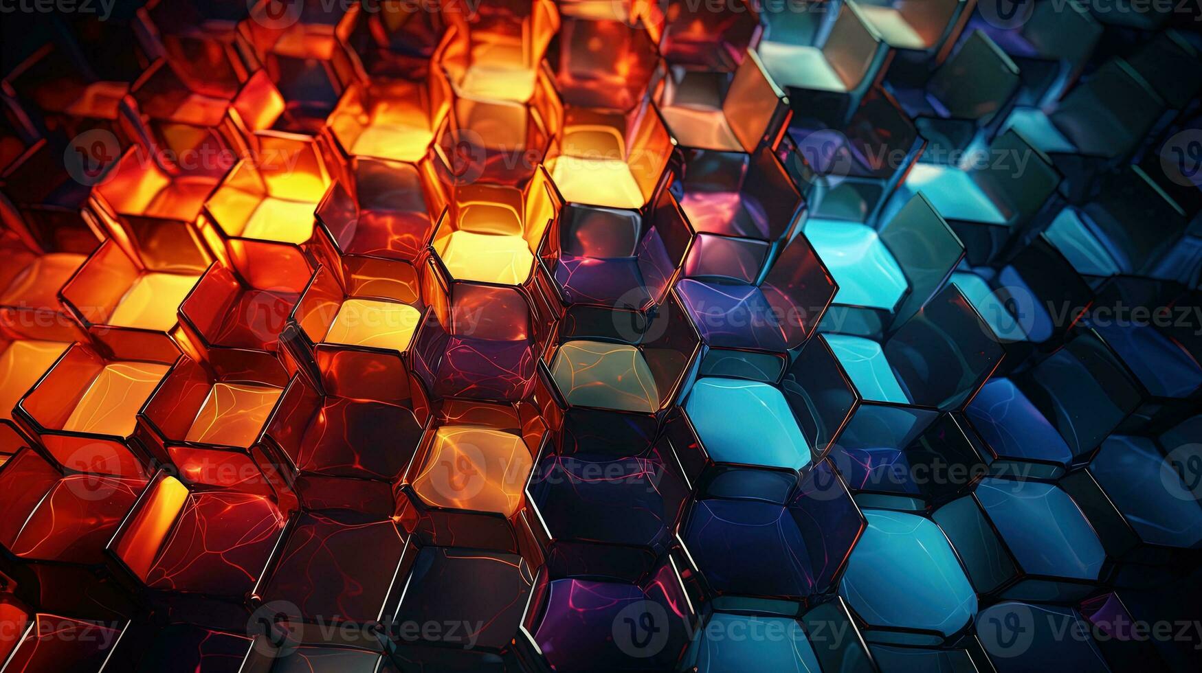 harmonious hexagon delight, digital art illustration, Generative AI photo