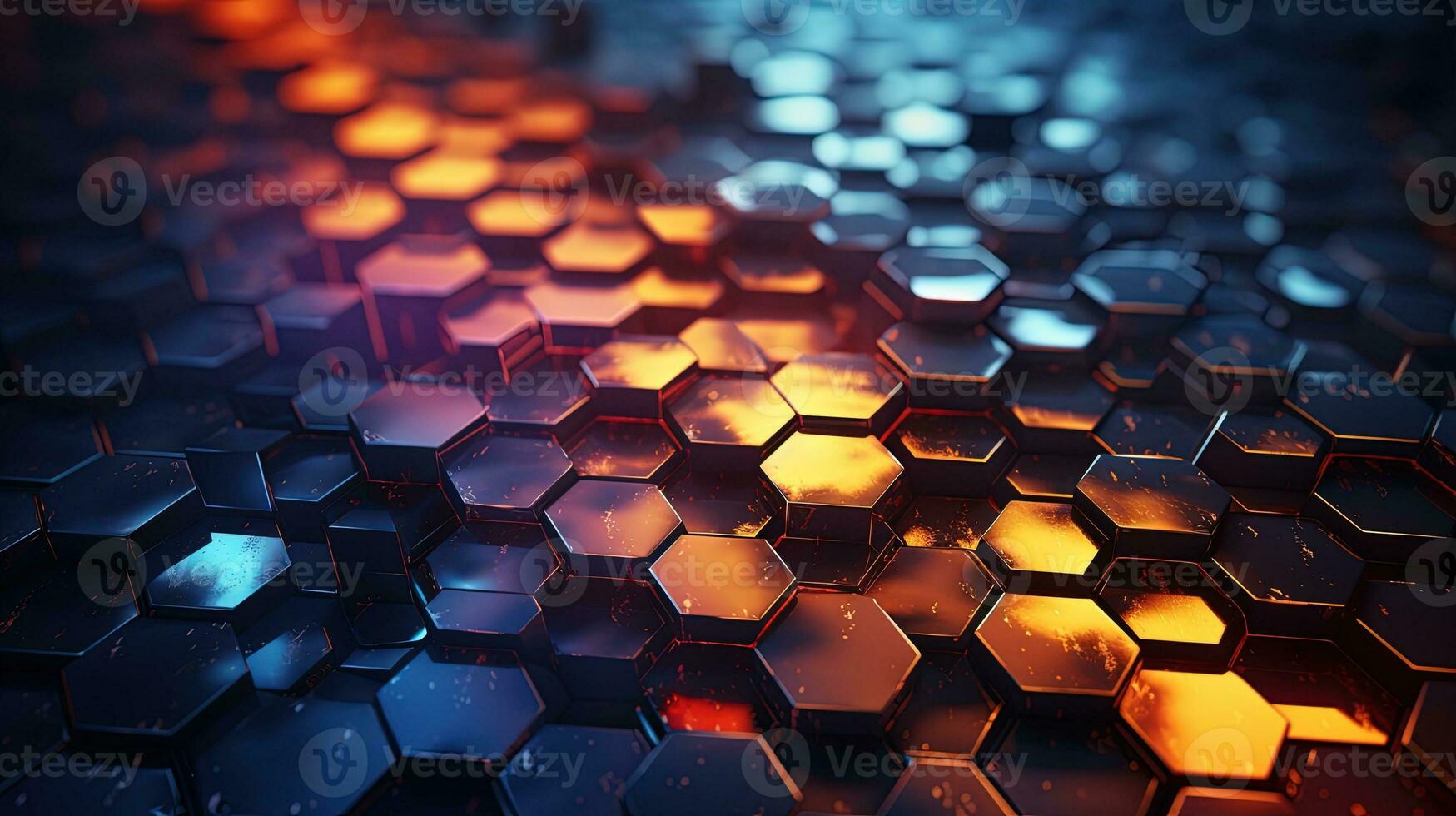 harmonious hexagon delight, digital art illustration, Generative AI photo