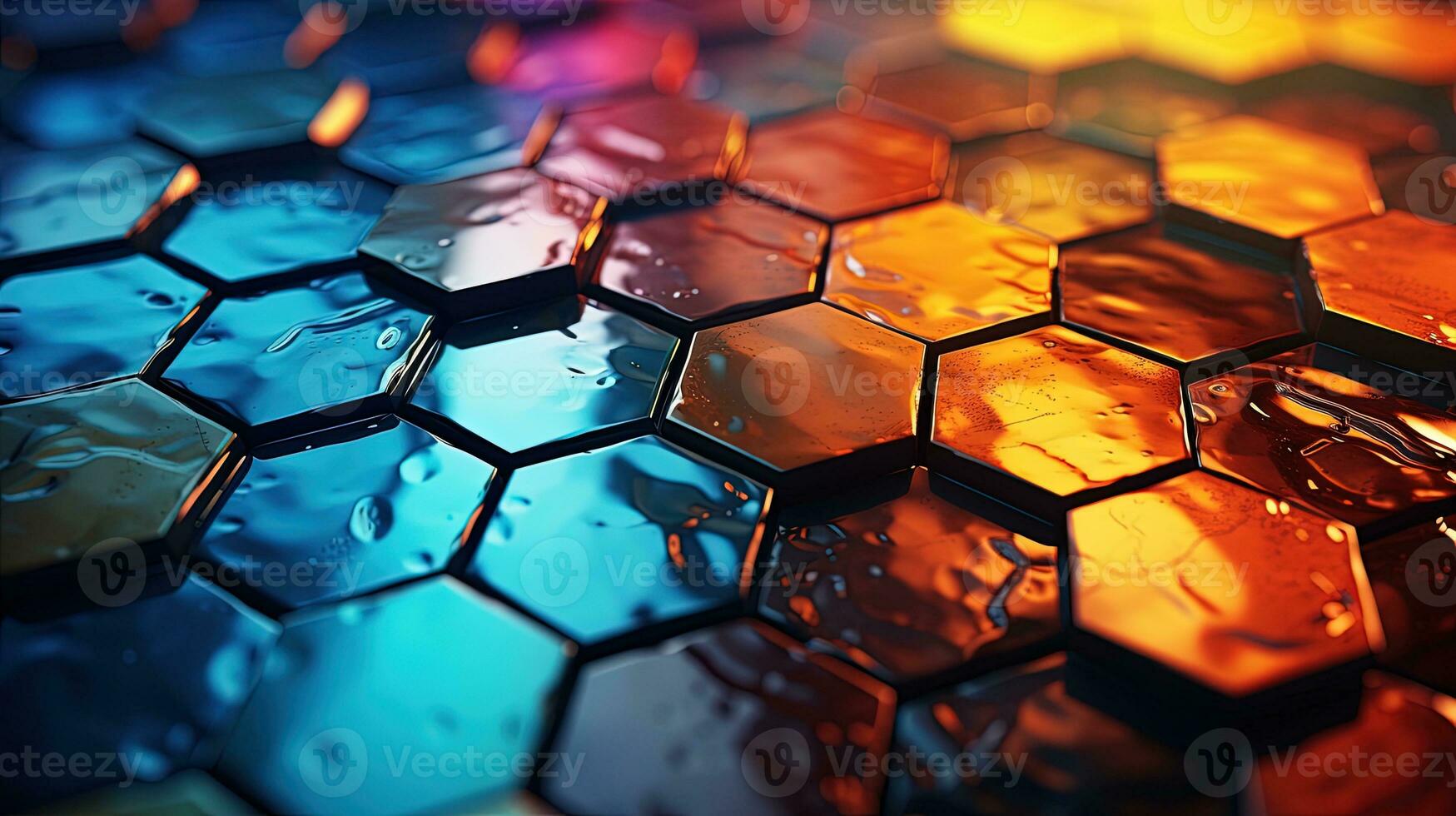 harmonious hexagon delight, digital art illustration, Generative AI photo