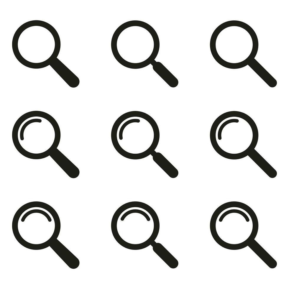 Loupe icon. Magnifying glass icon, magnifier symbol. vector