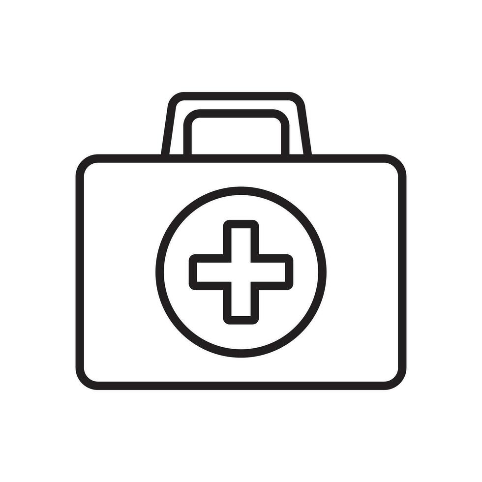 primero ayuda caja icono. primero ayuda equipo, médico cuidado bolso icono símbolo. vector ilustración.