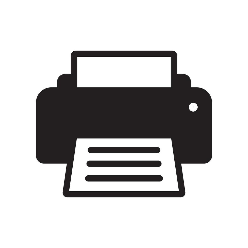 Printer icon on white background. Vector illustration.