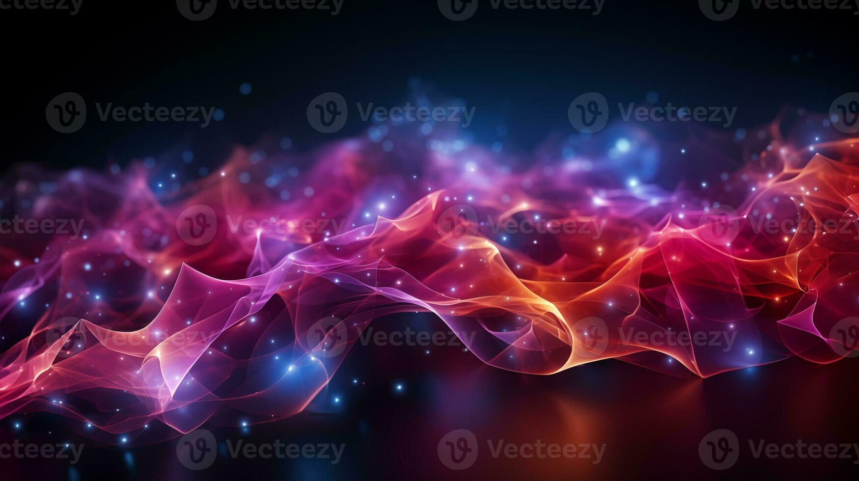 Abstract bright background. Tech wallpaper with neural networks concept. Horizontal format. AI Generated photo