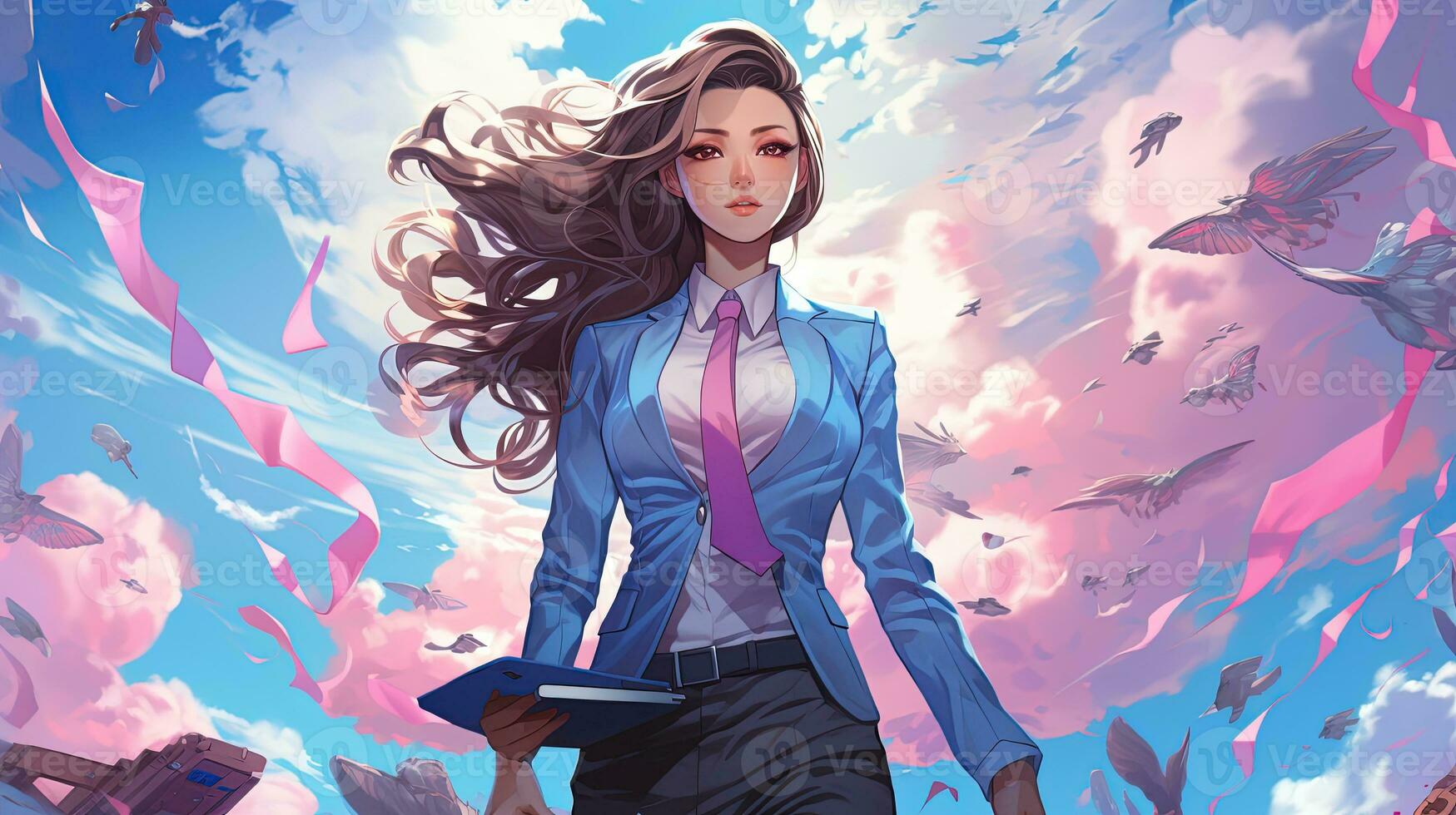 realm of dynamic success manager, digital art illustration, Generative AI photo