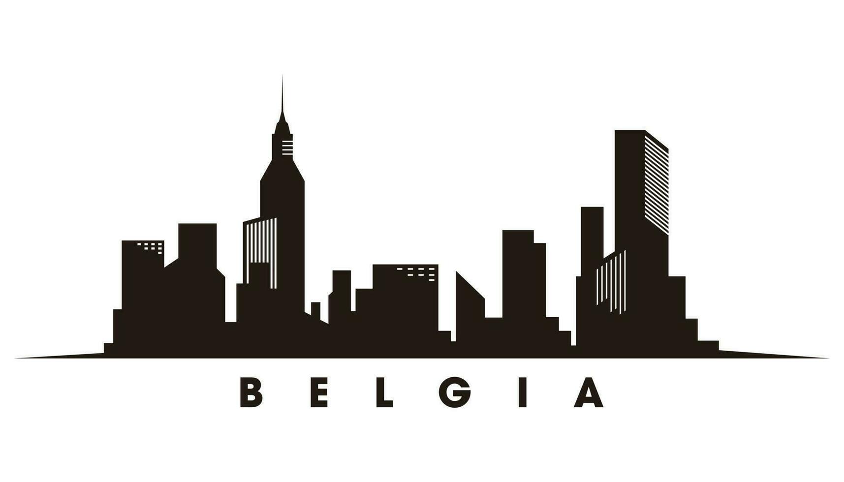 Belgium skyline and landmarks silhouette vector