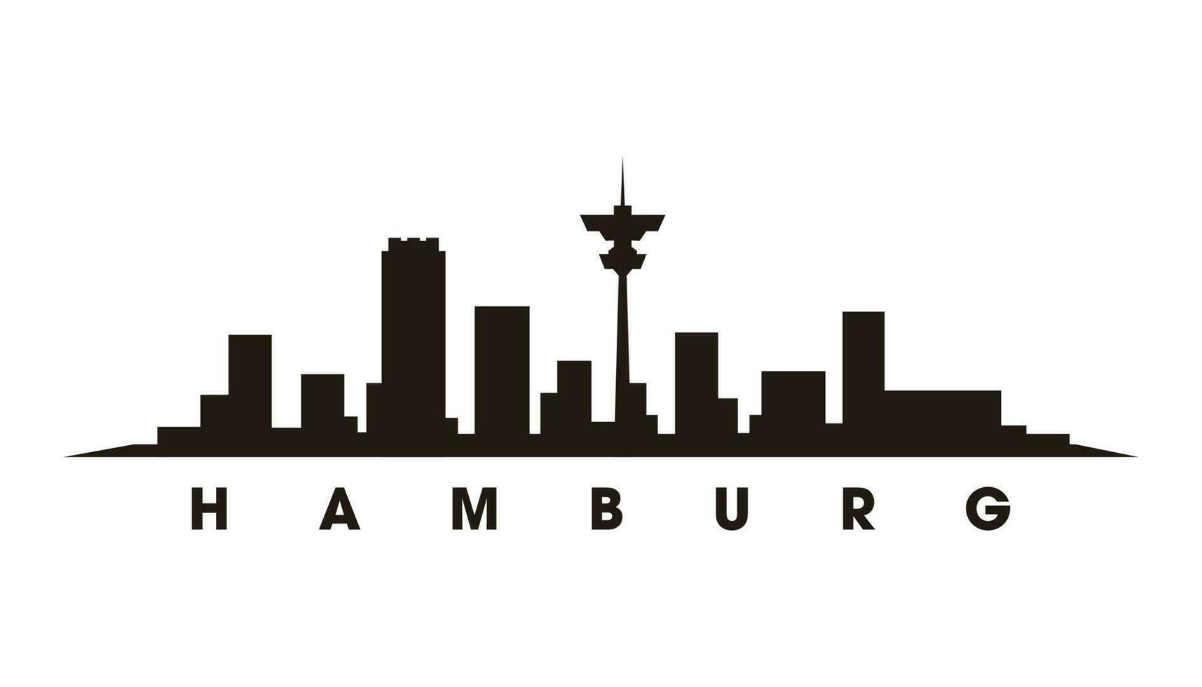 Hamburg skyline and landmarks silhouette vector