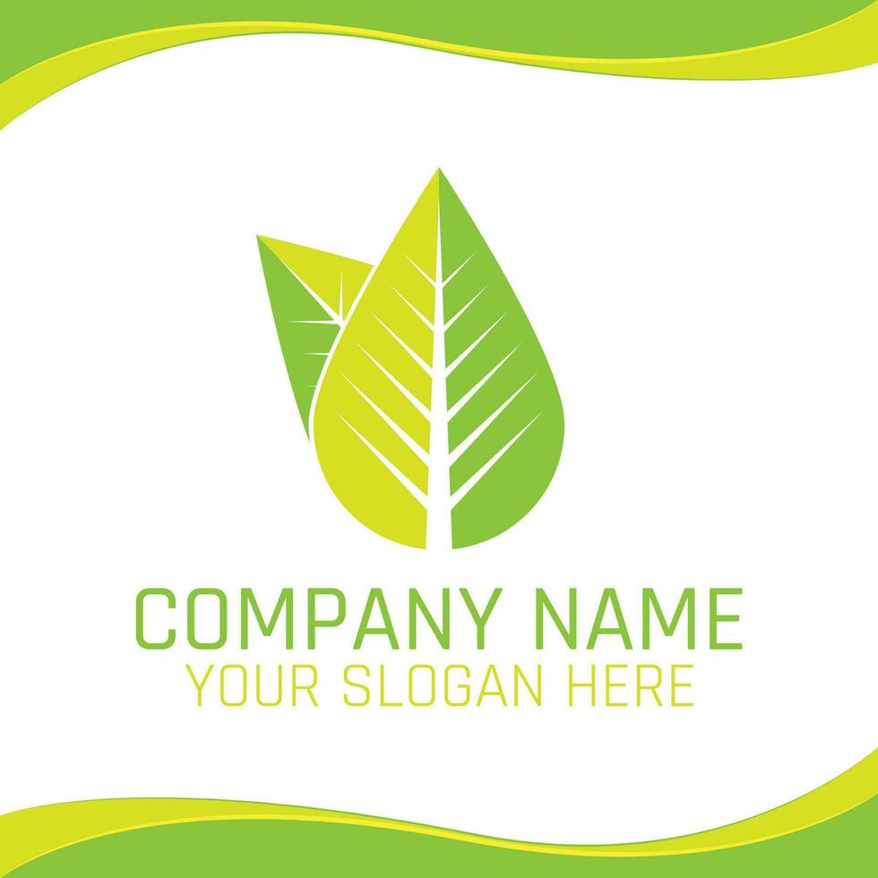 Green Leaf Eco Nature Vegan Logo for Ecology company or Health food Shop vector