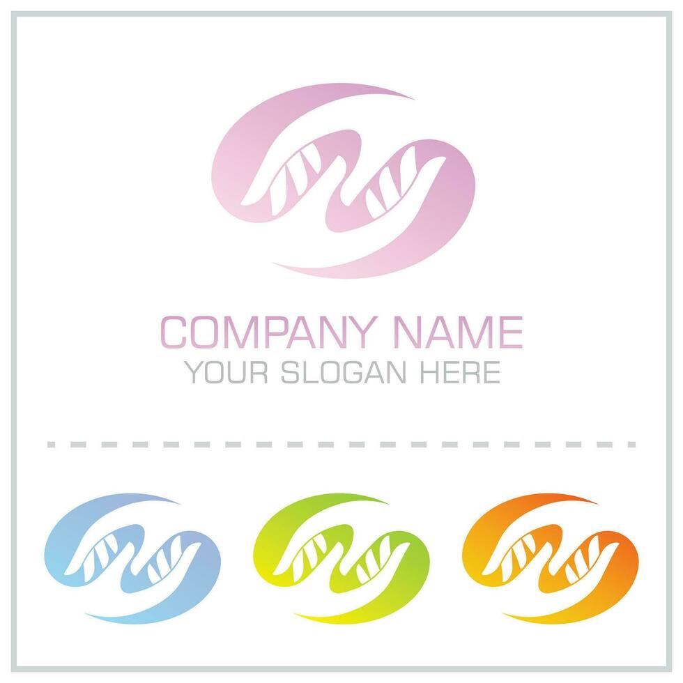Two Hands Vector Logo Design for Kids. Elder Care Service