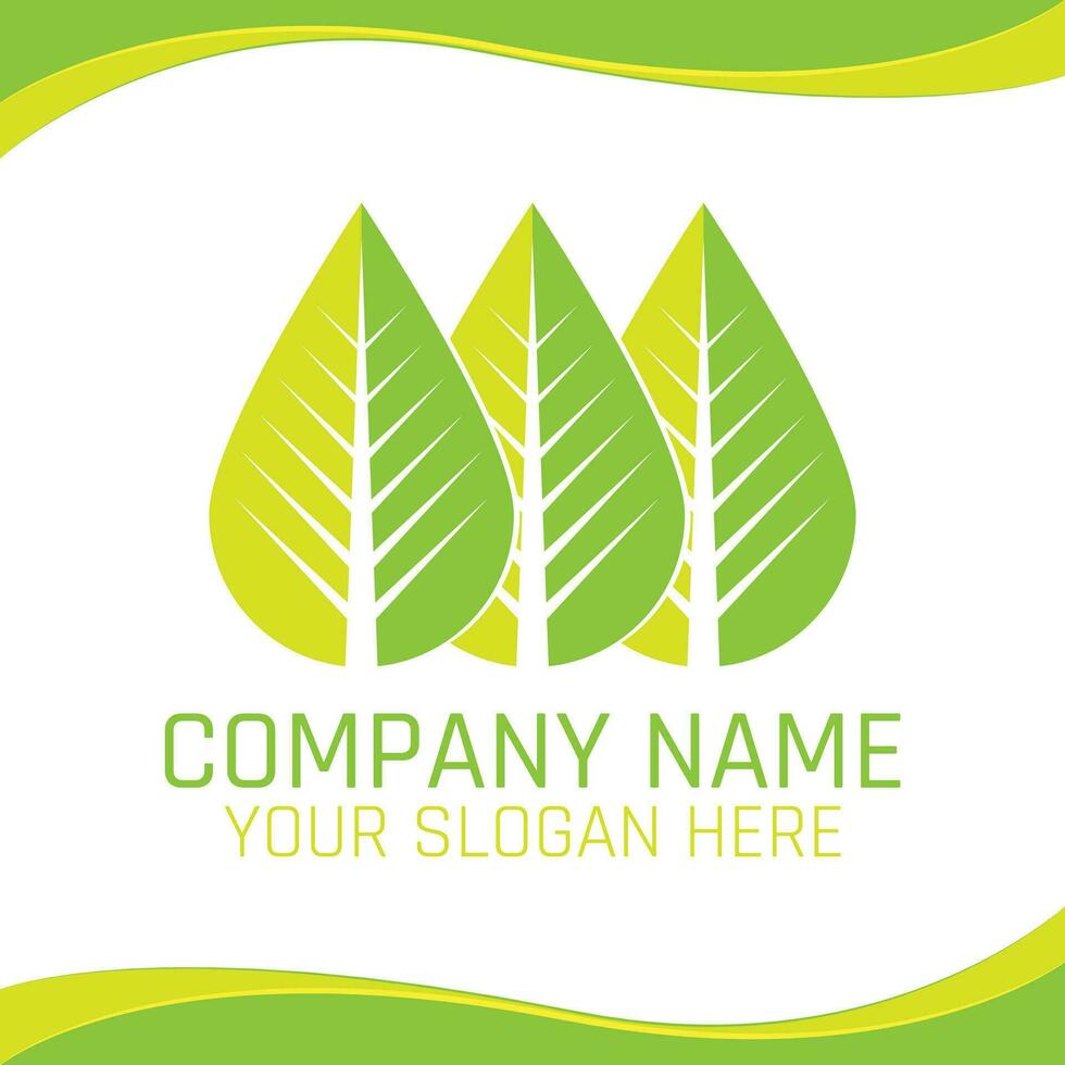 Green Leaf Eco Nature Vegan Logo for Ecology company or Health food Shop vector