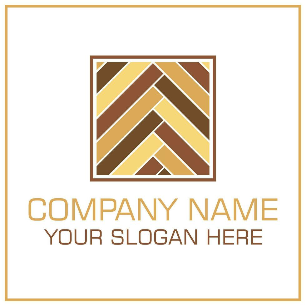 Flat Style Vector Logo Parquet. Laminate for Flooring Company