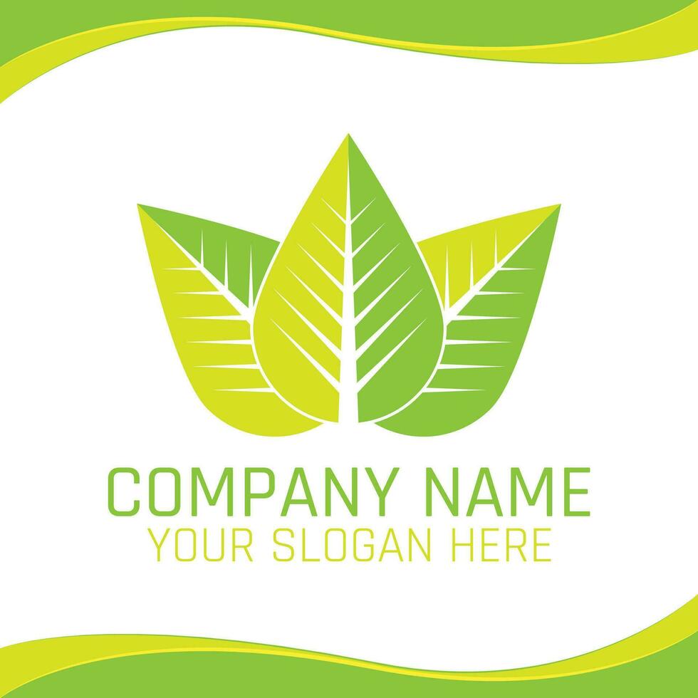 Green Leaf Eco Nature Vegan Logo for Ecology company or Health food Shop vector