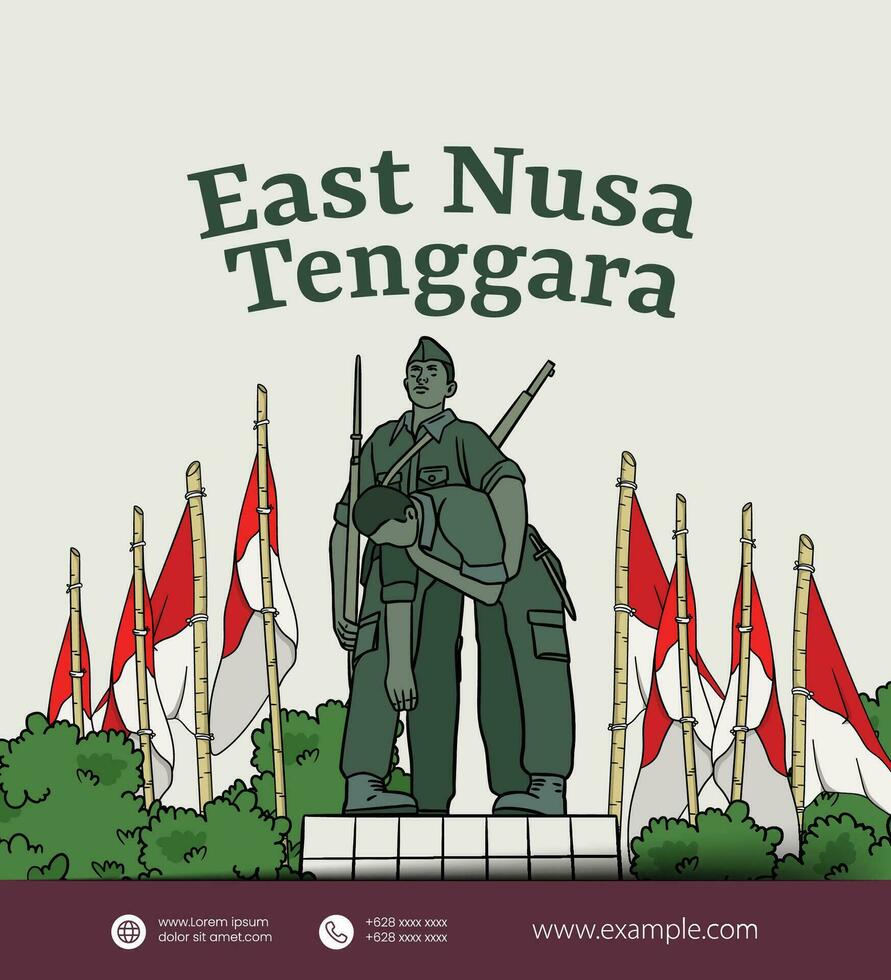 Indonesia East Nusa Tenggara design layout idea for social media or event background vector