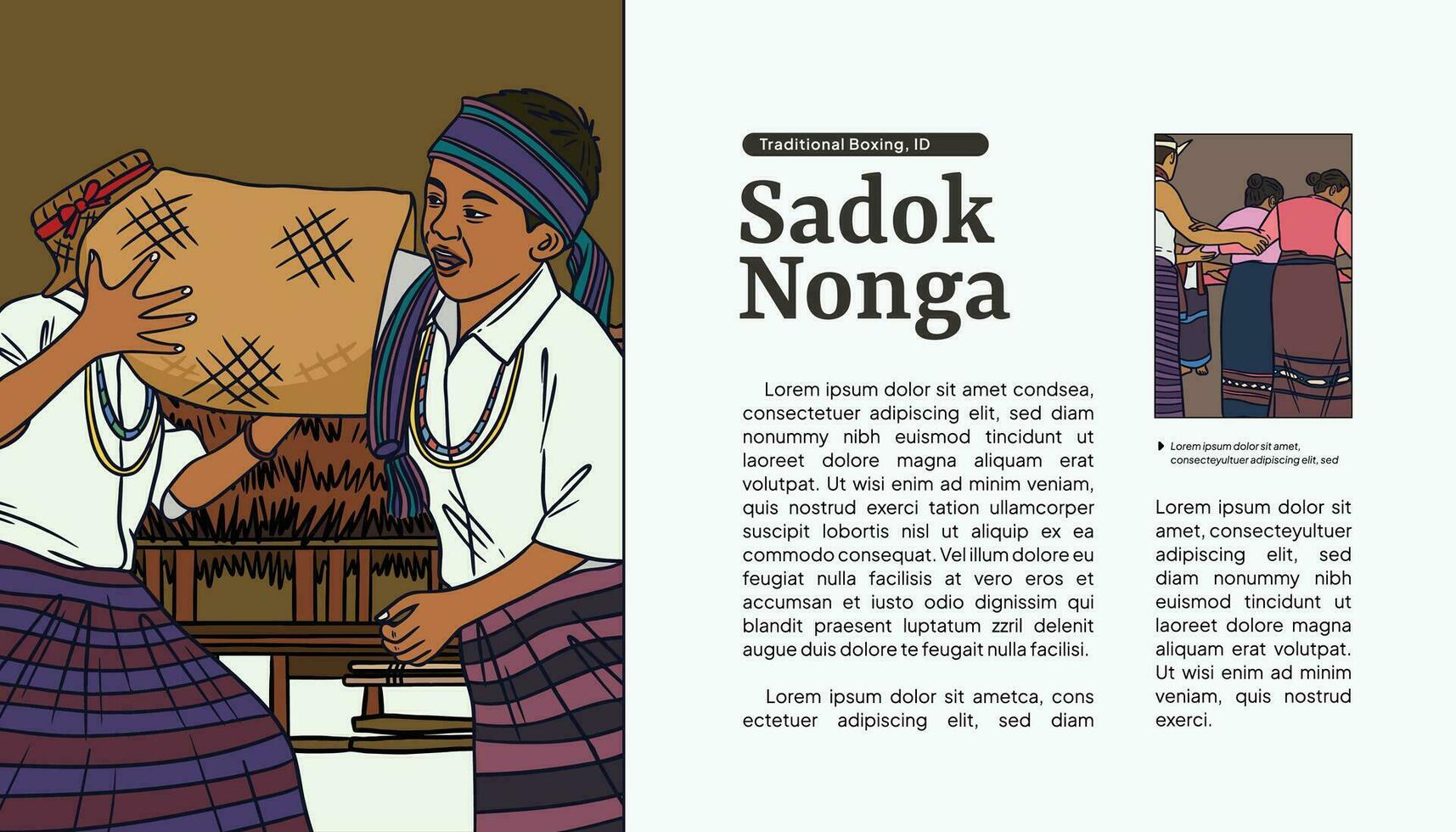 sadok noga este nusa tenggara ilustración diseño diseño idea modelo vector