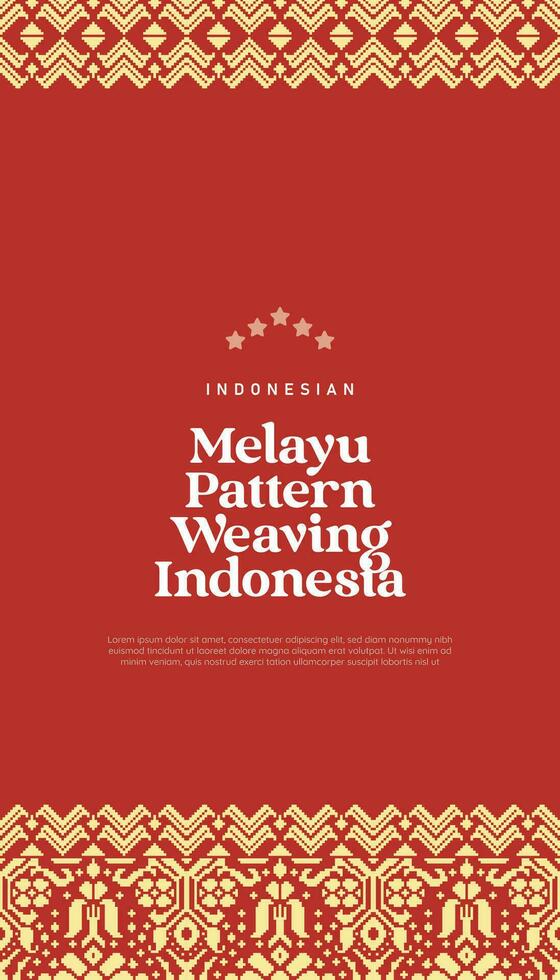 Indonesian Melayunese Pattern Weaving Illustration vector